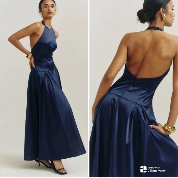 Reformation Dresses & Skirts - NEW Reformation lilyann satin dress gown in navy